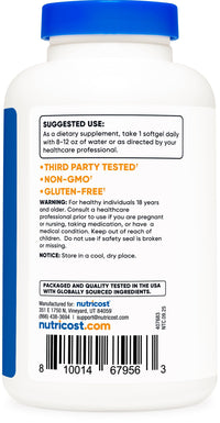 Thumbnail for Nutricost Vitamin E 400 IU, 240 Softgel Capsules - Gluten Free, Non-GMO