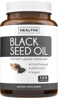 Thumbnail for Black Seed Oil - 120 Softgel Capsules Skin Health (Non-GMO & Vegan) Cold-Pressed Nigella Sativa Producing Pure Black Cumin Seed Oil with Vitamin E - 500mg Each, 1000mg Per 2 Capsule Serving