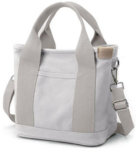 Thumbnail for Halemet Light Grey Canvas Shoulder Bag, Small Tote Bag with Zipper for Women, 9.0' x 5.9' x 8.3' (L x W x H), 14.1 oz, Polyester, Heart Pattern, Lightweight, Occasions Variable