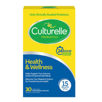 Thumbnail for Culturelle Health & Wellness Daily Probiotic Supplement For Men & Women, Helps Support Your Immune System, Occasional Diarrhea, Gas & Bloating, 15 Billion CFUs, Non-GMO, 30 Count
