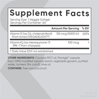 Thumbnail for Sports Research Vitamin D3 + K2 with 125mcg & 100mcg Veg Softgels