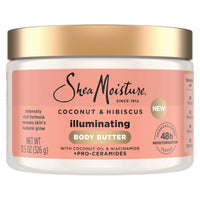 Thumbnail for SheaMoisture Illuminating Body Butter with Coconut & Hibiscus, Niacinamide and Pro-Ceramides, Renewing Skin’s Natural Glow, 48H Moisturizing 11.5 oz