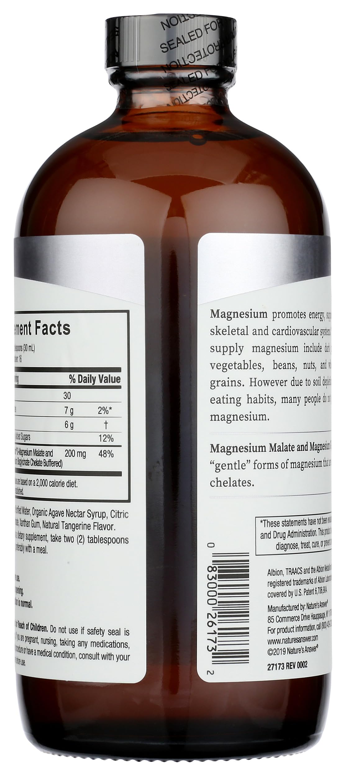 Nature's Answer Liquid Magnesium Malate and Glycinate | Supports Healthy Bone & Muscle Function | Promotes Healthy Cardiovascular Function | Gluten-Free & Vegan 16oz