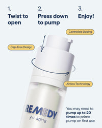 Thumbnail for Remedy for Healthy Aging - Retinal, Resveratrol, Glycolic Acid, Argireline, Ferulic Acid, Matrixyl 3000 - Anti-Aging Treatment for Wrinkles, Uneven Texture & Tone - By Dermatologist Dr. Shah