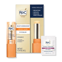 Thumbnail for RoC Multi Correxion Revive + Glow Eye Balm with Vitamin C (0.14 oz) + Retinol Eye Cream Packette