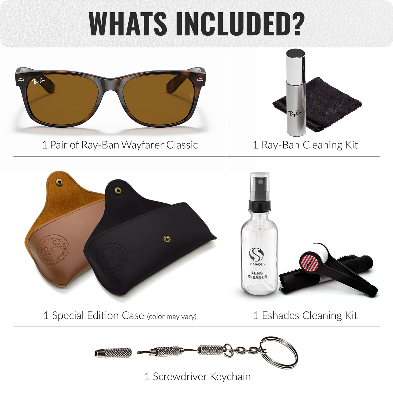 Ray-Ban RB2132 NEW WAYFARER CLASSIC Square Shaped Non-Polarized Sunglasses for Men & Women – Includes Official RAYBAN Eyewear Kit – Ideal Formal & Casual Wear Sunglasses – B-15 Brown Lens