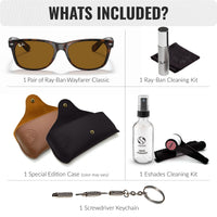 Thumbnail for Ray-Ban RB2132 NEW WAYFARER CLASSIC Square Shaped Non-Polarized Sunglasses for Men & Women – Includes Official RAYBAN Eyewear Kit – Ideal Formal & Casual Wear Sunglasses – B-15 Brown Lens