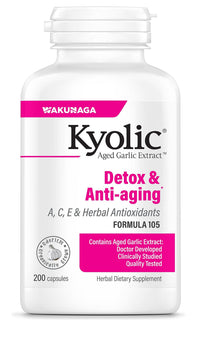 Thumbnail for Kyolic Aged Garlic Extract Formula 105, Detox & Anti-Aging*, 200 Capsules