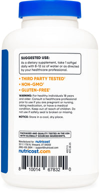 Thumbnail for Nutricost Cod Liver Oil 1000mg, 120 Softgels - Non-GMO & Gluten Free