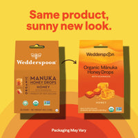 Thumbnail for Wedderspoon Organic Manuka Honey Drops, Honey & Echinacea, 20 Count (Pack of 1) | Genuine New Zealand Honey | Perfect Remedy For Dry Throats
