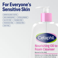Thumbnail for Cetaphil Nourishing Oil to Foam Facial Cleanser for Normal to Dry Skin, up to 24 Hour Hydration, 8 fl oz