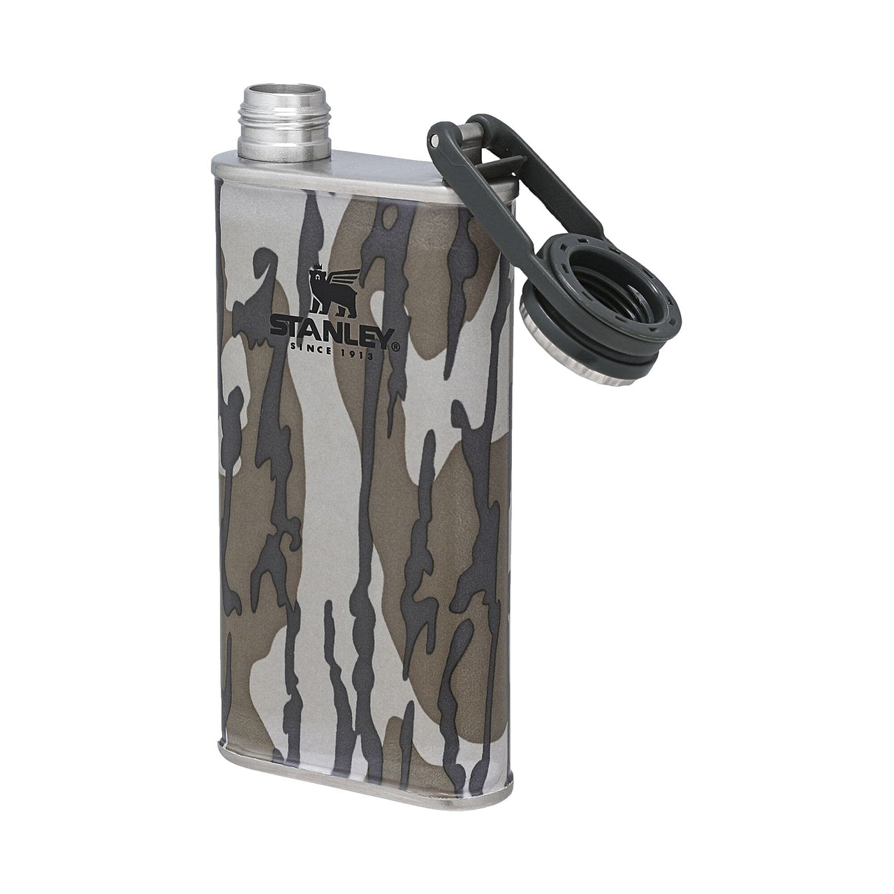 Stanley Classic Easy Fill Wide Mouth Flask 8 oz | Leakproof Hip Flask | Hinge Connected Never Lose Cap | Insulated Stainless Steel Liquor Container | BPA-Free | Bottomland