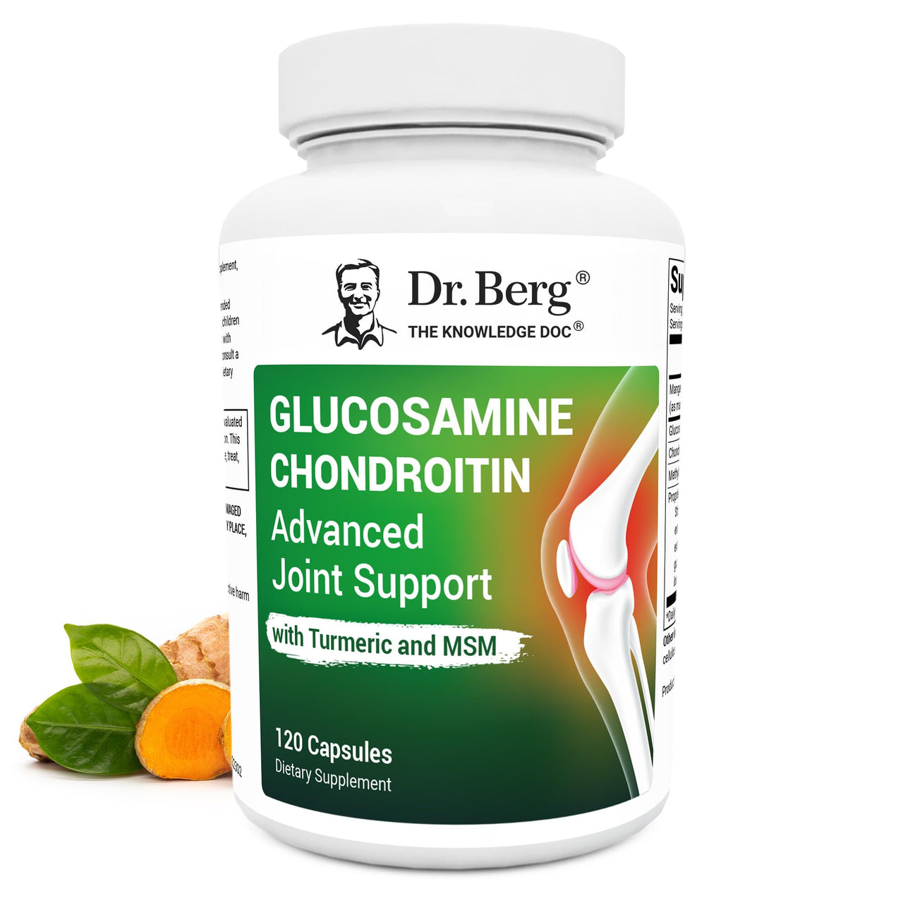 Dr. Berg Glucosamine Chondroitin MSM Turmeric & Boswellia - Advanced Joint Support Supplement with 1500 mg Glucosamine Sulfate - Includes 120 Capsules