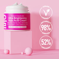 Thumbnail for SeoulCeuticals Korean Kojic Acid Cream Dark Spot Remover + Glycolic Acid + Niacinamide + Cica + HA Moisturizer - Cruelty Free K Beauty Skincare 2oz
