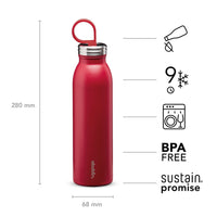 Thumbnail for Aladdin Chilled Thermavac Stainless Steel Water Bottle 0.55L Cherry Red – Insulated Metal Water Bottle - Keeps Cold for 9 Hours - BPA-Free Thermos Flask - Leakproof - Dishwasher Safe