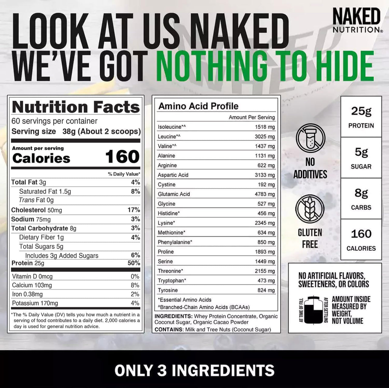 NAKED Whey Chocolate Protein Powder 5LB (60 Servings) + Chocolate Peanut Butter Powder (47 Servings) Bundle