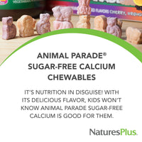 Thumbnail for NaturesPlus Animal Parade Sugar-Free Children's Calcium, Vanilla Sundae Flavor - 90 Chewable Animal Shaped Tablets, Pack of 2 - Magnesium for Bone Health - Gluten Free - 90 Servings