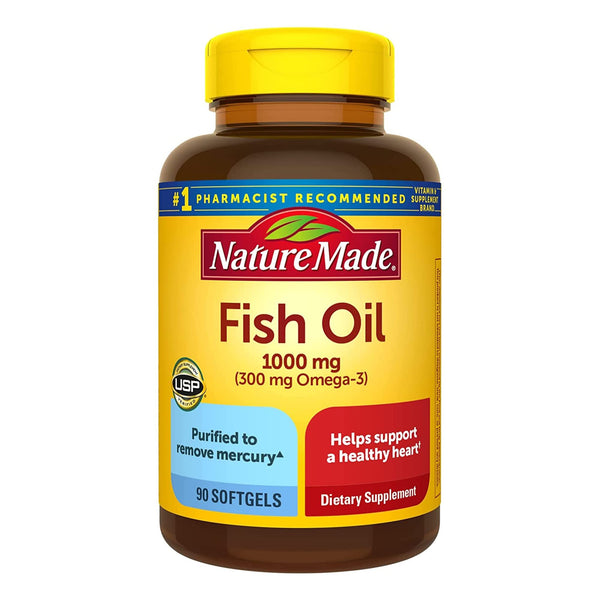 Nature Made F.ish Oil 1000 mg, Omega 3 Supplement for Heart Healths - 90Softgels..,