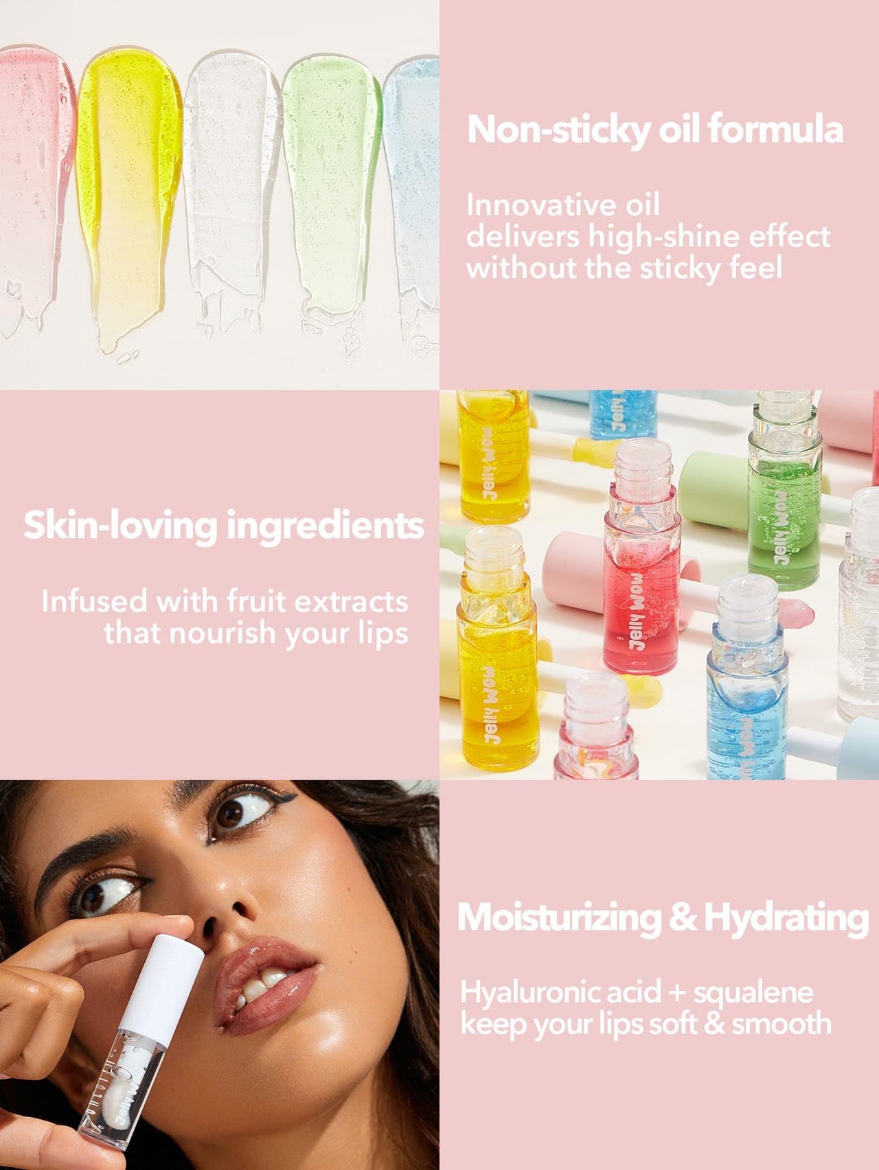 SHEGLAM Jelly Wow Hydrating Non-Sticky Lip Oil Moisturizing Plumping Lip Gloss - Green Apple Envy