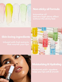 Thumbnail for SHEGLAM Jelly Wow Hydrating Non-Sticky Lip Oil Moisturizing Plumping Lip Gloss - Green Apple Envy