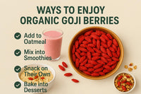 Thumbnail for Foods Alive Organic Goji Berries, Baked Goods, Oatmeal & More – Vitamin A, Antioxidants, Fiber - Wolfberries, Non-GMO, Plant Based, Gluten Free, Vegan, Great snack or add to trail mixes - 8 Ounce Bag