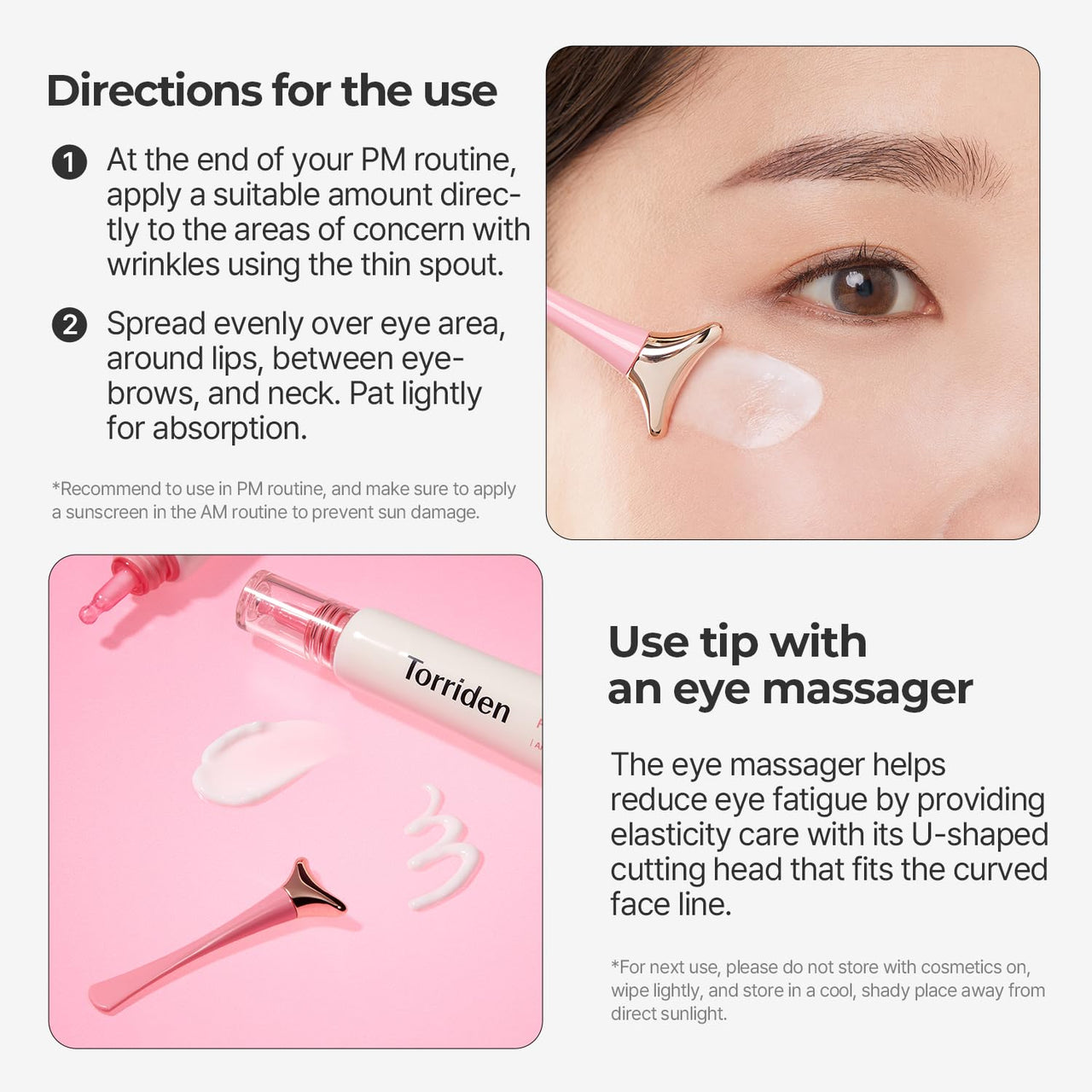 Torriden CELLMAZING Collagen Firming Eye Cream with an Eye Massager 30ml (1.01 fl.oz) | Wrinkle Improvement and Dark Circles Care | 5D Collagen Complex, 4R Pure Retinol