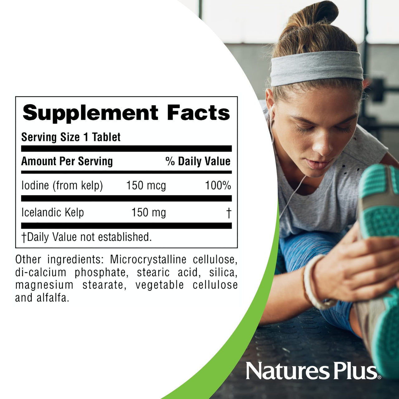NaturesPlus Kelp - 300 Tablets - 150 mcg of Iodine - Antioxidant Formula - Free Radical Protection - Gluten Free, Allergen Free - 300 Servings
