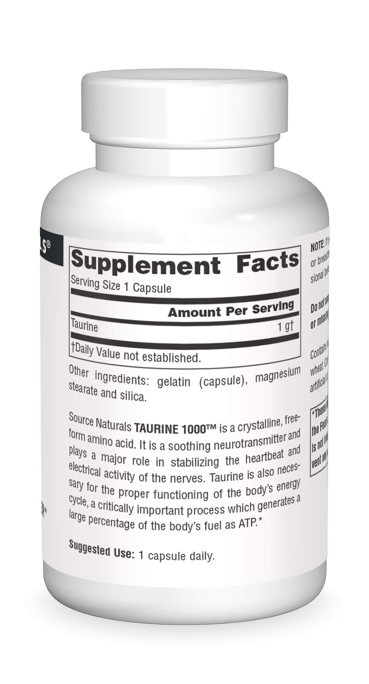 Source Naturals Taurine 1000, 1000 mg - 60 Capsules