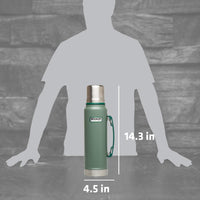 Thumbnail for Stanley Classic Vacuum Insulated Wide Mouth Bottle - BPA-Free 18/8 Stainless Steel Thermos for Cold & Hot Beverages – Keeps Liquid Hot or Cold for Up to 24 Hours