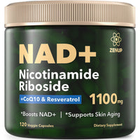 Thumbnail for ZenUP NAD+ Supplement | 1100mg Liposomal Nicotinamide Riboside with Resveratrol & Quercetin | Anti-Aging, Cellular Energy, Mental Focus | 120 Caps