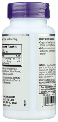Thumbnail for Natrol Biotin Max 10000 Mcg, 100 Tablets