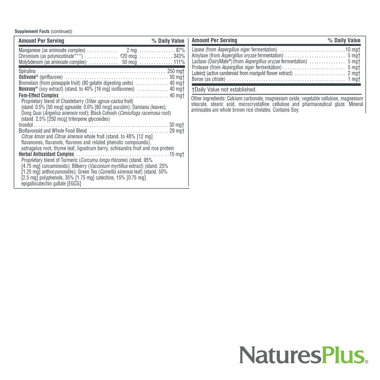 NaturesPlus Source of Life Women - 60 Tablets - Multivitamin & Mineral Supplement - with Iron, Calcium, Folate & Lutein - Gluten Free, Vegetarian - 30 Servings