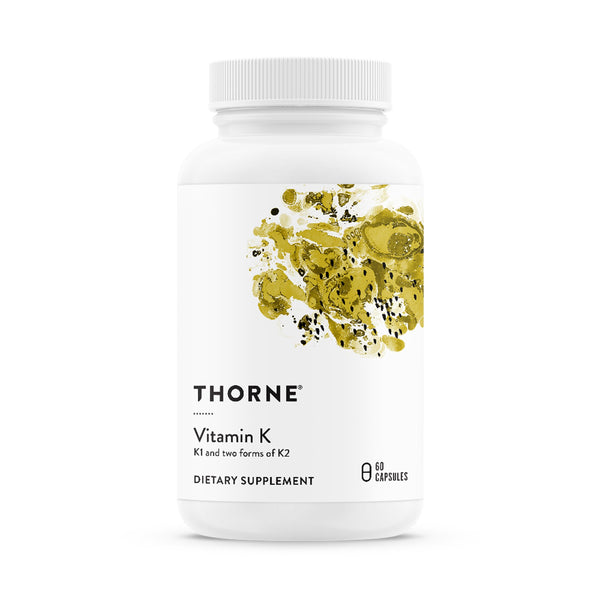THORNE - Vitamin K - Vitamins K1 and K2 (as MK-4 and MK-7) Capsule Supplement - Supports Strong Bones* - Clinically Studied Ingredients - Third-Party Certified - Gluten, Dairy & Soy-Free - 60 Capsules