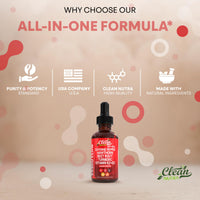 Thumbnail for Clean Nutra Cayenne Pepper Drops Supplement Liquid + Hawthorn Berry, Vitamin D3 K2 Beet Root Powder, Ceylon Cinnamon, Turmeric Curcumin, Organic Panax Ginseng, Berberine Extract 1 Pack