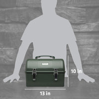 Thumbnail for Stanley Classic Lunch Box 10 qt | Vintage Metal Lunchbox | Durable Meal Container with Handle and Latch | Stores Food, Drinks, Thermos, Water Bottle | Hammertone Green