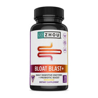 Thumbnail for Zhou Nutrition Bloat Blast+ - Digestive Support Supplement for Women & Men, Daily Digestive Enzymes with Probiotics for Gut Health, Gluten Free, Vegan - 30 Veggie Capsules