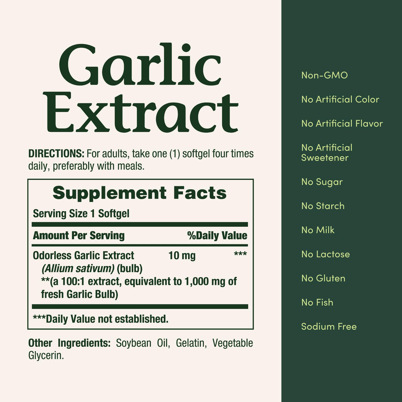 Nature’s Bounty Garlic Extract, Herbal Supplement, Supports Circulatory Function, 1000mg, 100 Rapid Release Softgels