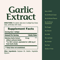 Thumbnail for Nature’s Bounty Garlic Extract, Herbal Supplement, Supports Circulatory Function, 1000mg, 100 Rapid Release Softgels