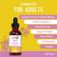 Thumbnail for MaryRuth Organics PAU D'Arco Herbal Blend | Reishi Mushroom | Echinacea angustifolia Root | Usnea Lichen | Thyme Leaf | Vegan | Non-GMO Project Verified | Gluten Free | 30 Servings | 1 Fl Oz