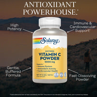 Thumbnail for Solaray Vitamin C Ascorbic Acid Powder 5000mg - Powdered Vitamin C Supplement for Men & Women, Immune & Skin Support, Natural Antioxidant, Mix in Water, Juice, or Smoothie, Vegan - 8 oz