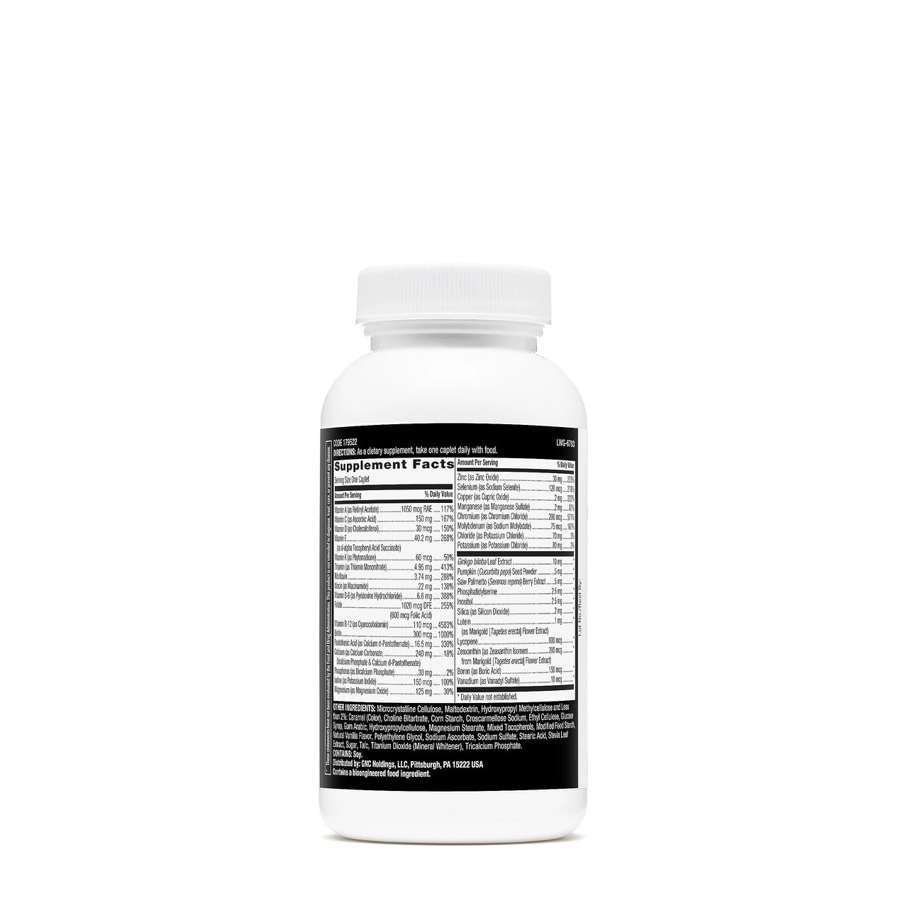 GNC Mega Men 50 Plus One Daily Multivitamin, Twin Pack, 60 Caplets per Bottle, Supports Heart, Brain and Eye Health