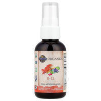 Thumbnail for Garden of Life Organics B12 Vitamin - Whole Food B-12 for Metabolism and Energy, Raspberry, 2oz Liquid