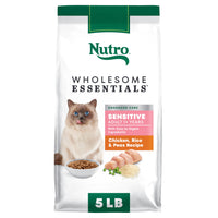 Thumbnail for Nutro Wholesome Essentials Natural Dry Cat Food Sensitive Stomach, Chicken, Rice & Peas Recipe Cat Kibble, 5 lb. Bag