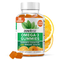 Thumbnail for Zenwise Health Omega 3 Gummy Supplement - Burpless Omega 3 Supplement with DHA & EPA Fatty Acids for Immune Health - Sustainably Sourced Fish Oil, Flaxseed Oil & Vitamin E - 30 Gummies