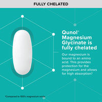 Thumbnail for Qunol Magnesium Glycinate 300mg, 100% Glycinate Chelated Magnesium Supplement, 150ct Tablets