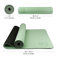 Thumbnail for Yoga Mat Non Slip, Eco Friendly Fitness Exercise Mat with Carrying Strap,Pro Yoga Mats for Women,Workout Mats for Home, Pilates and Floor Exercises (Matcha Green/Black, Thickness-6mm)