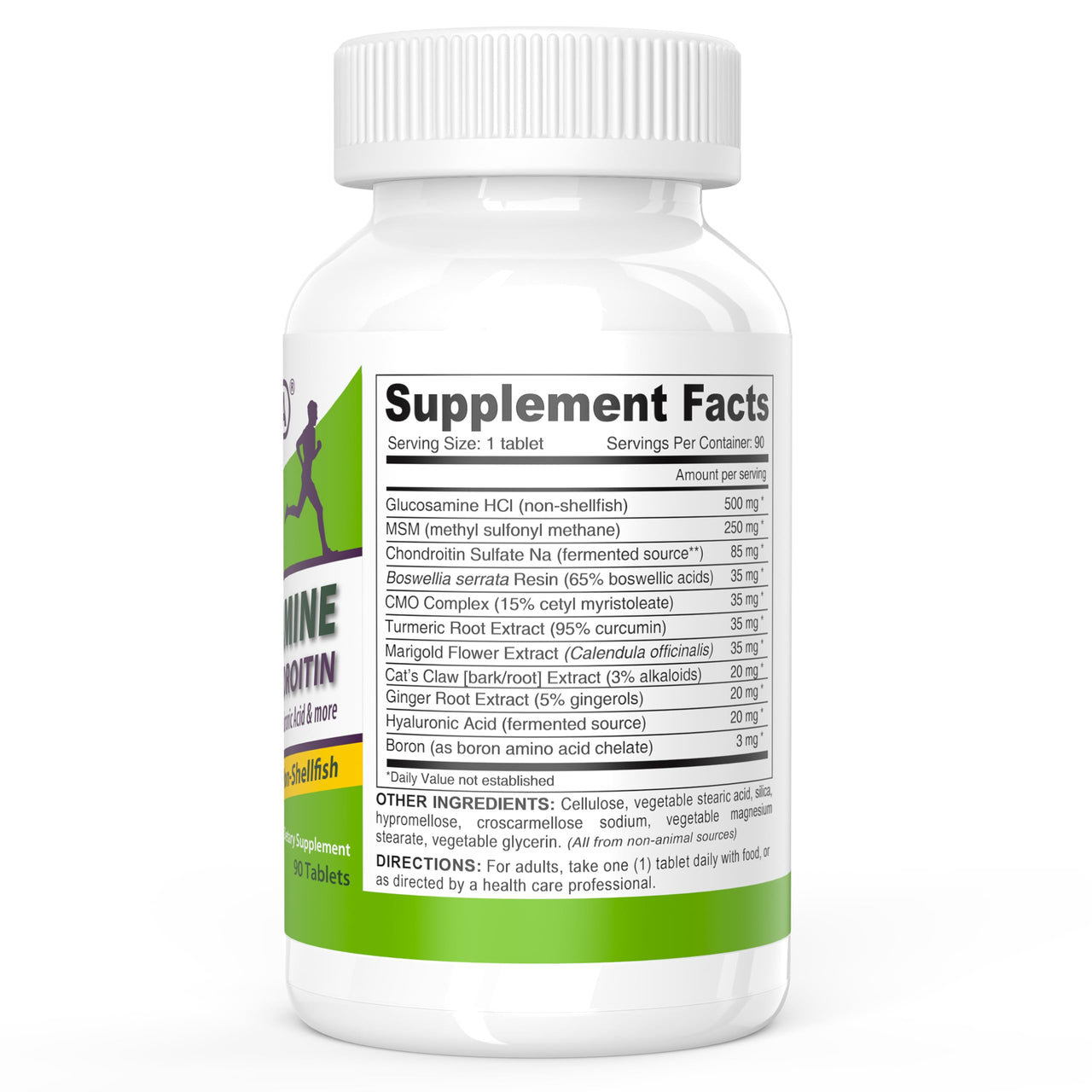 DEVA Vegan Glucosamine MSM & Chondroitin + Turmeric, CMO, Boswellia, Hyaluronic Acid & More, Improved Non-Animal Formula, 90 Tablets