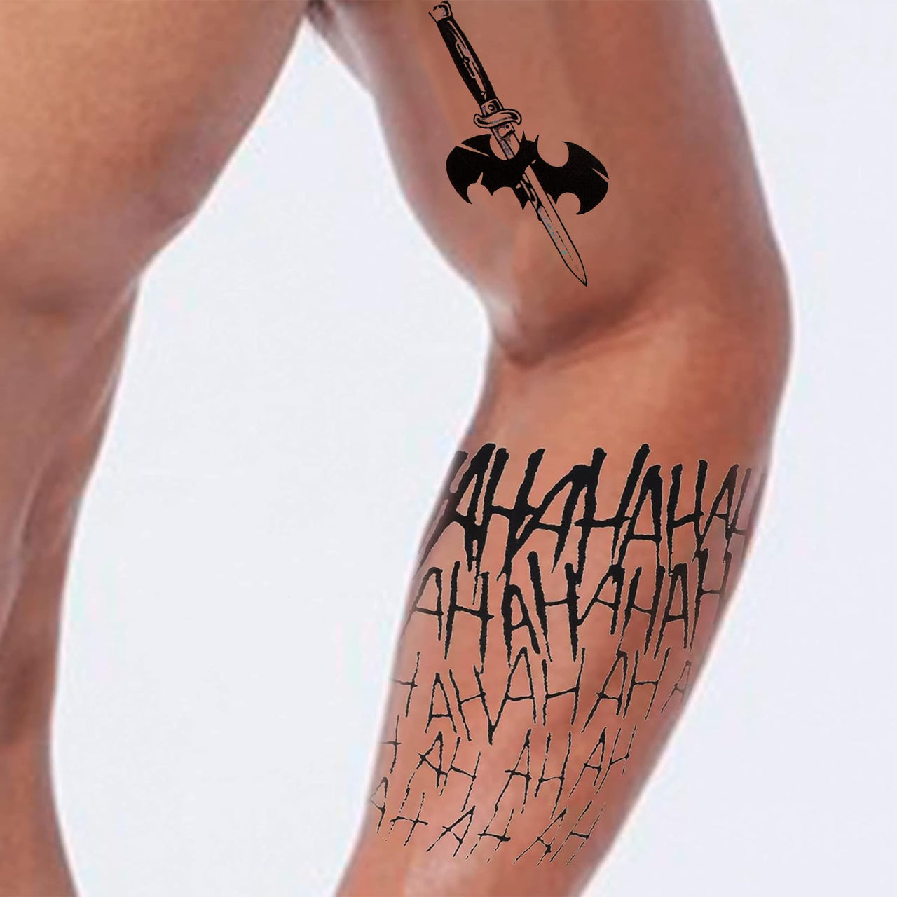 4 Sheets Large-Size Joker Tattoos, NEDEQI Halloween Fake Temp Tattoo for Men Adult - All Versions - Realistic & Last Long Joker Sticker Perfect for Halloween Costumes Cosplay Makeup Party Accessories