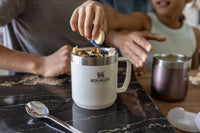 Thumbnail for STANLEY Stay-Hot Camp Mug 12 oz | Press Fit Drink Through Lid | Cup for Coffee, Tea and Drinks | Insulated Stainless Steel Coffee Mug | BPA-Free | Polar