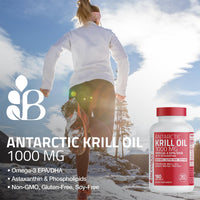 Thumbnail for Bronson Antarctic Krill Oil 1000 mg with Omega-3s EPA, DHA, Astaxanthin and Phospholipids 120 Softgels